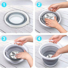 Sèche-linge pliable silicone 10L mini lave-linge portable avec turbine rotative