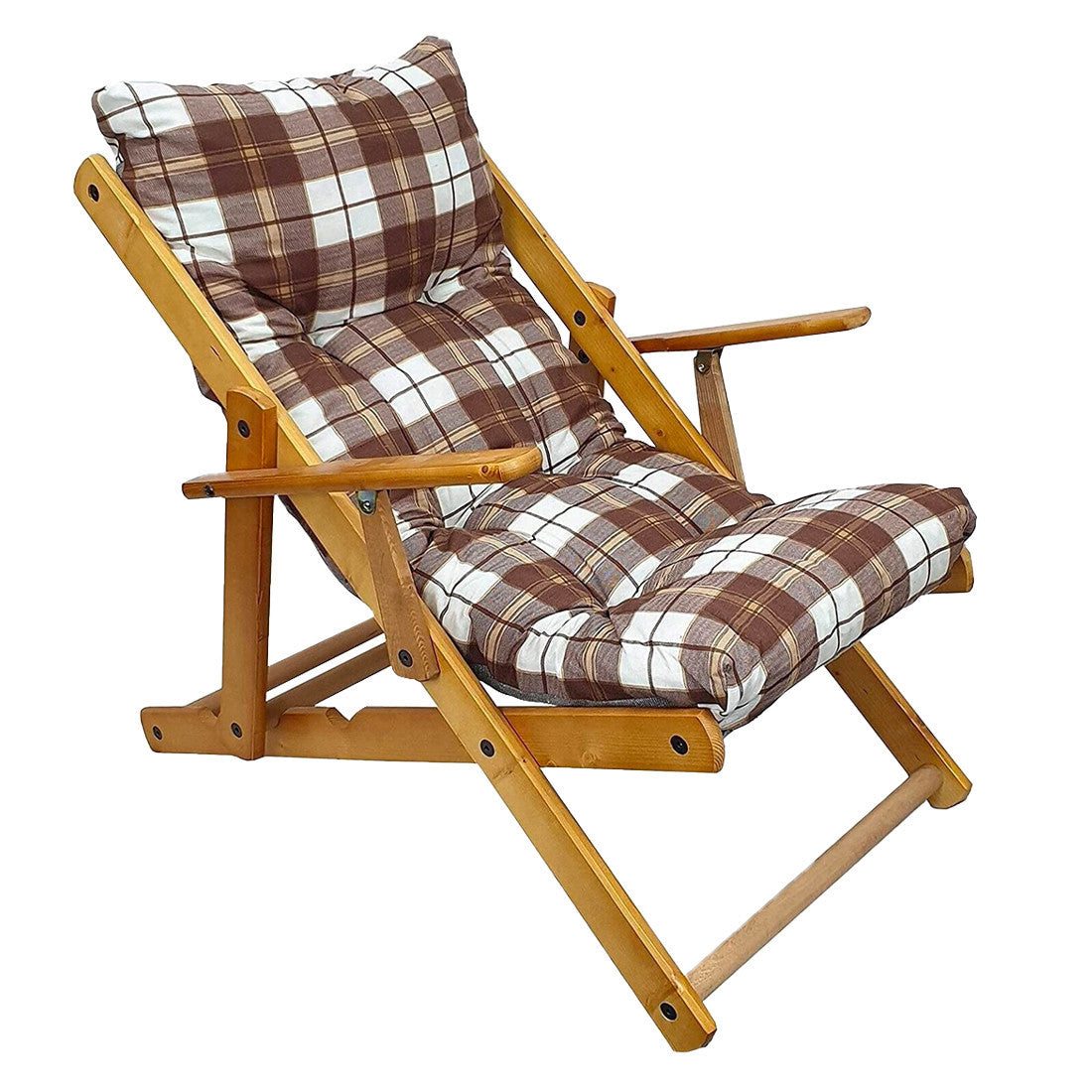 Coussin remplacement rembourré bois pour fauteuil relaxant MAS026 Motif écossais