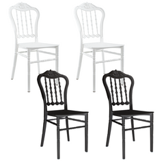 2 chaises blanches Emilia polypropylène au design adapté à la restauration