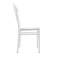2 chaises blanches Emilia polypropylène au design adapté à la restauration