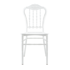 2 chaises blanches Emilia polypropylène au design adapté à la restauration