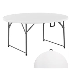 Table pliante ronde ASIA de 150 cm en résine blanche pour le service traiteur