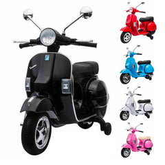 LT887 Moto électrique PIAGGIO pour enfants VESPA PX avec roulettes laterales