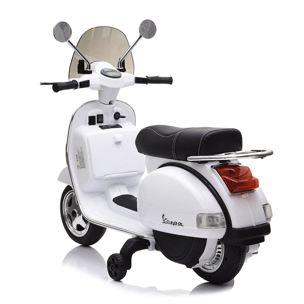 LT887 Moto électrique PIAGGIO pour enfants VESPA PX avec roulettes laterales