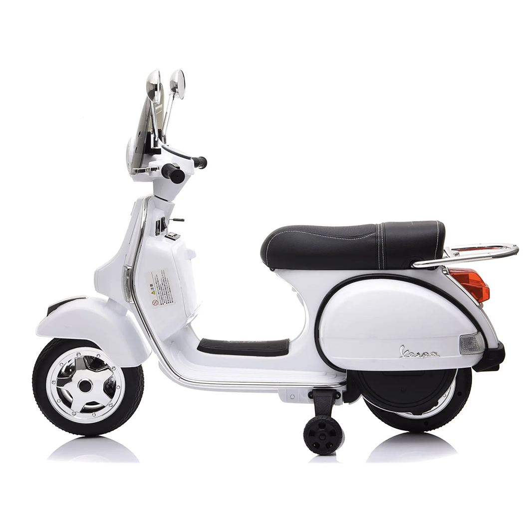 LT887 Moto électrique PIAGGIO pour enfants VESPA PX avec roulettes laterales