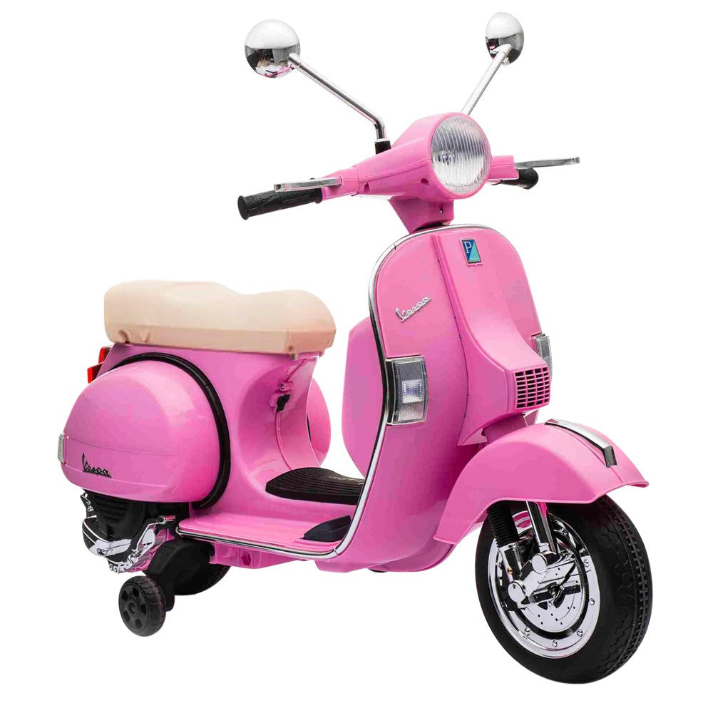 LT887 Moto électrique PIAGGIO pour enfants VESPA PX avec roulettes laterales