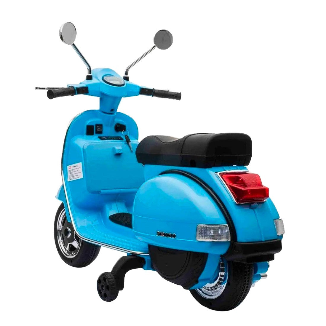 LT887 Moto électrique PIAGGIO pour enfants VESPA PX avec roulettes laterales