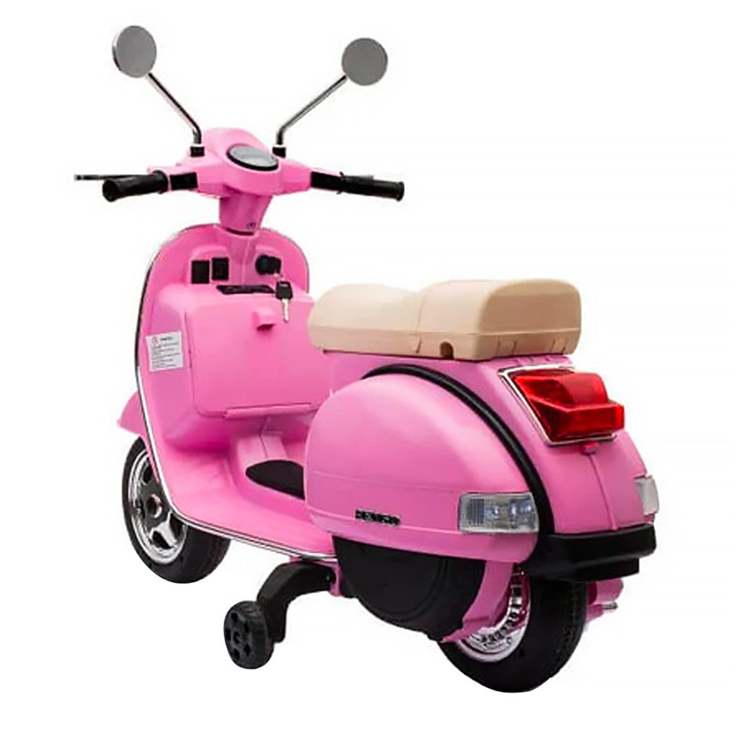 LT887 Moto électrique PIAGGIO pour enfants VESPA PX avec roulettes laterales