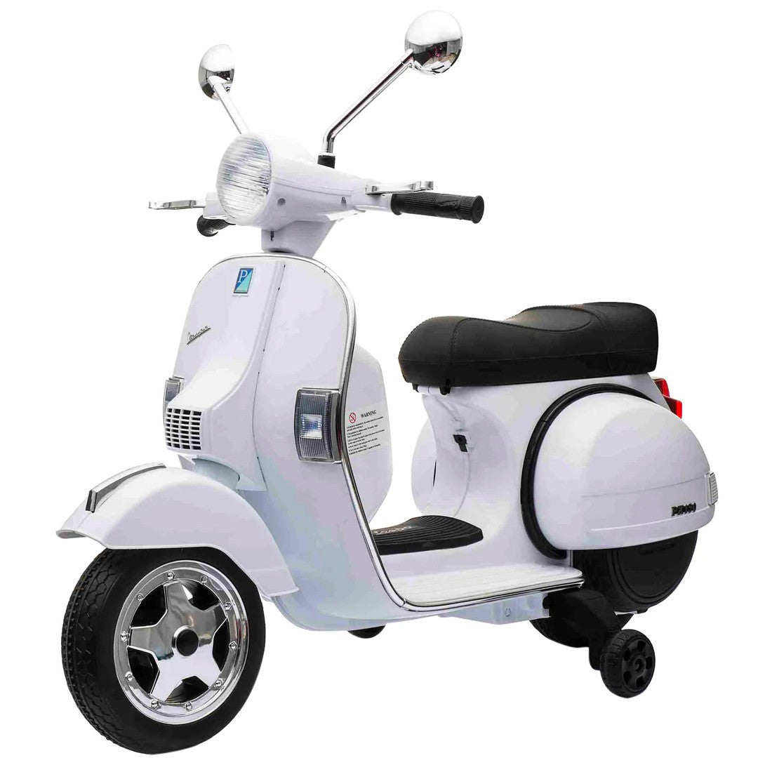 LT887 Moto électrique PIAGGIO pour enfants VESPA PX avec roulettes laterales