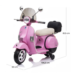 Piaggio Vespa PX 150 Full Electrique 12V pour Enfant avec coffre et paravent MP3