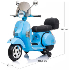 Piaggio Vespa PX 150 Full Electrique 12V pour Enfant avec coffre et paravent MP3