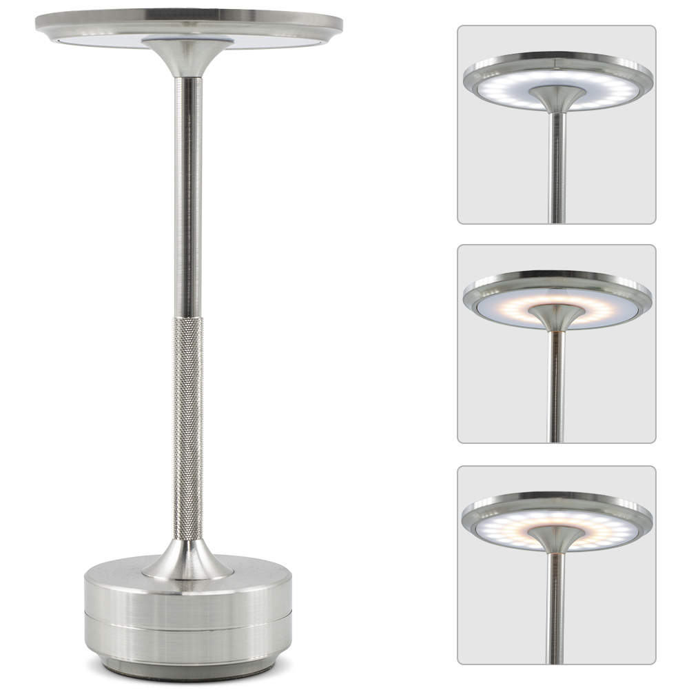 Lampe de Table 5W Rechargeable Contrôle Tactile LED Réglable Design en Aluminium