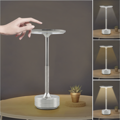 Lampe de Table 5W Rechargeable Contrôle Tactile LED Réglable Design en Aluminium
