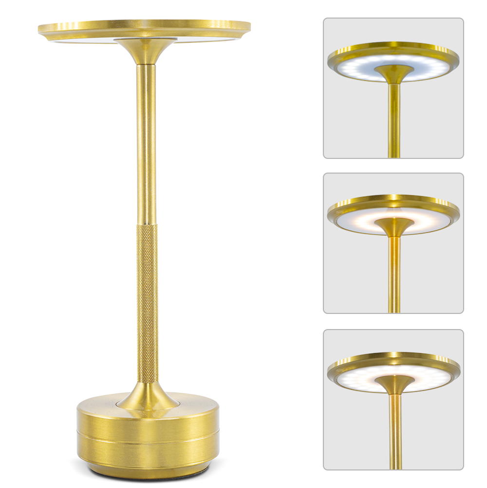 Lampe de Table 5W Rechargeable Contrôle Tactile LED Réglable Design en Aluminium