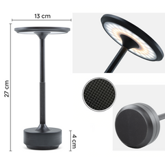 Lampe de Table 5W Rechargeable Contrôle Tactile LED Réglable Design en Aluminium
