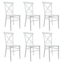 6 chaises Sidney blanches vintage polypropylène idéales restauration événements