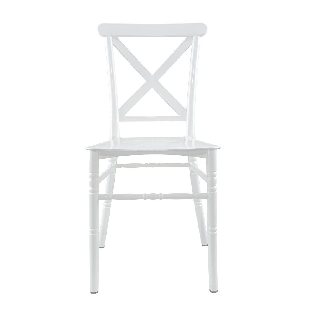 6 chaises Sidney blanches vintage polypropylène idéales restauration événements