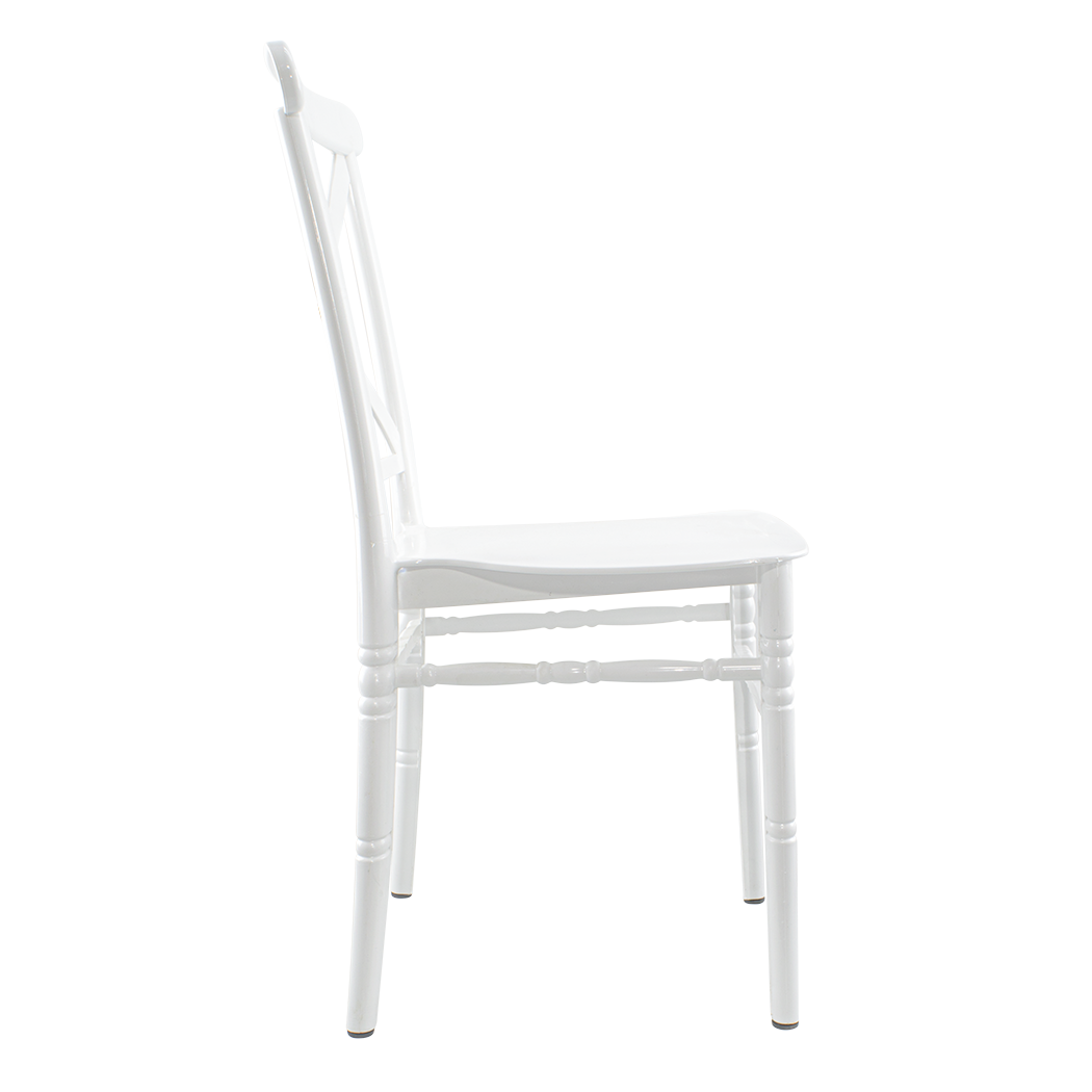 6 chaises Sidney blanches vintage polypropylène idéales restauration événements