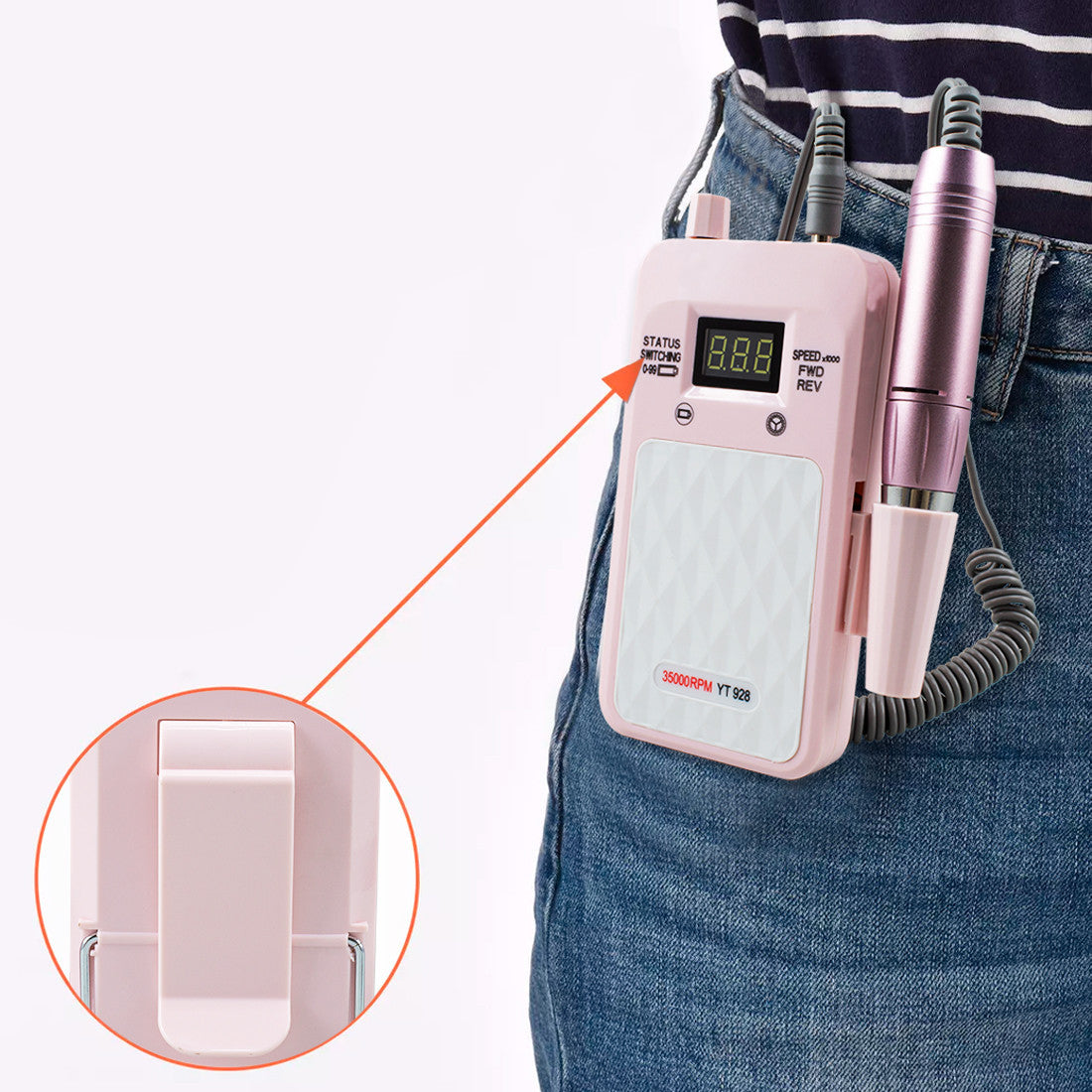Mini ponceuse à ongles professionnelle 35000 RPM portable sans fil rechargeable