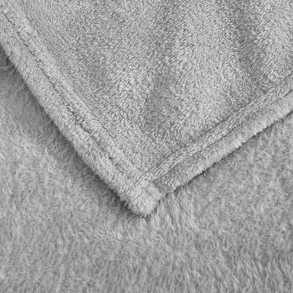 Plaid en peluche unicolore pour lit individuel Barcelone 230x160cm en peluche