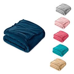 Couverture lisse pour lit matrimonial Barcelone 210x240cm, en peluche très douce