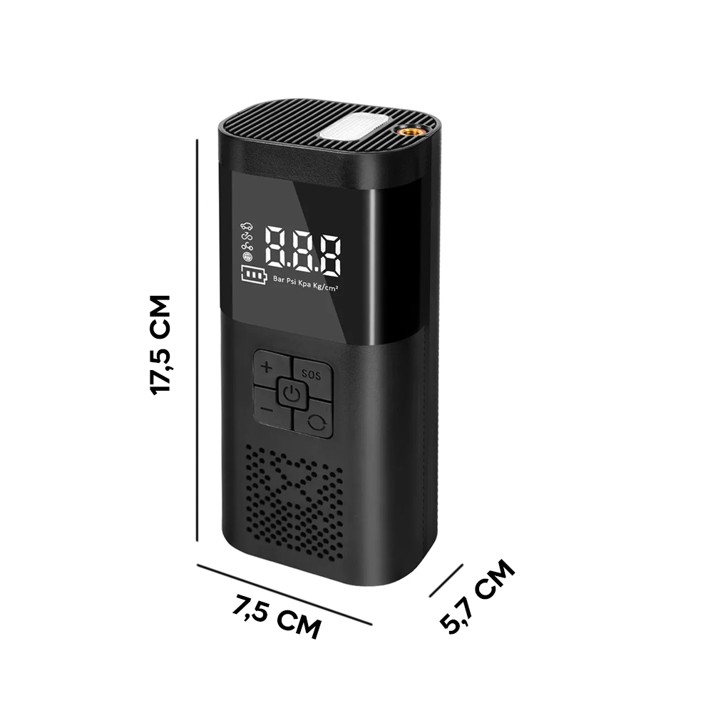 Mini compresseur d'air portable lampe poche rechargeable pour voitures ou vélos