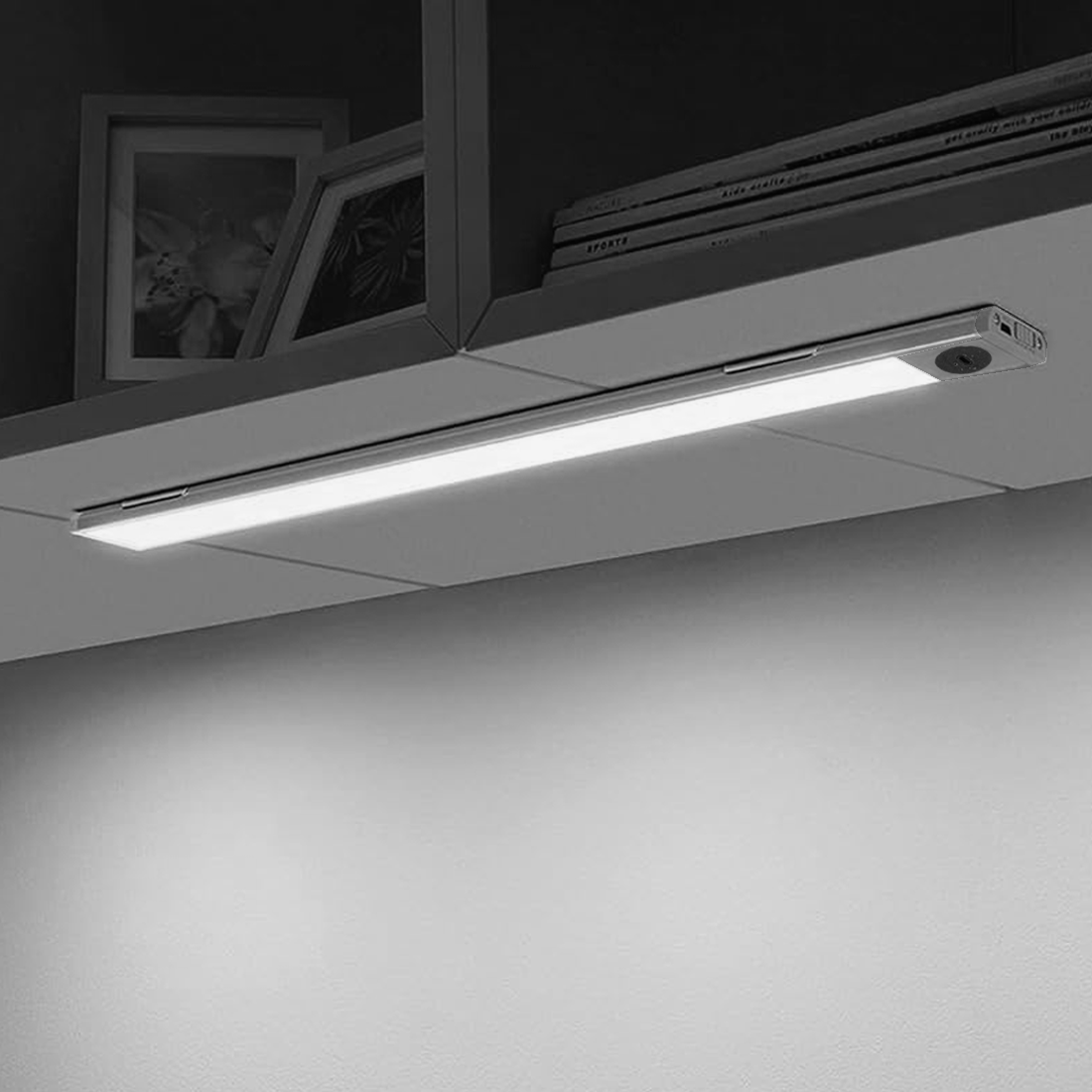 Bande LED sous le meuble, lumière naturelle de 60 cm, rechargeable par USB