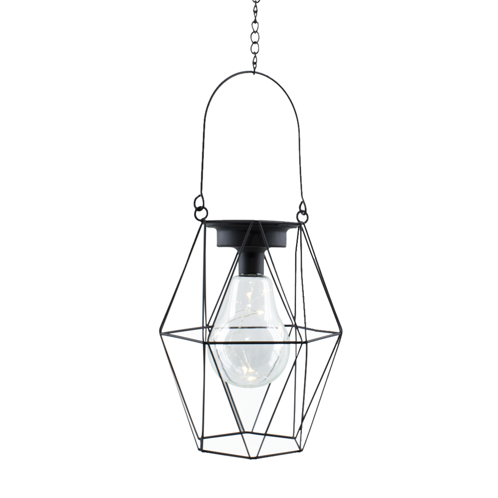 Lanterne extérieure avec mini-lumières LED à pile - Lampe suspendue factice