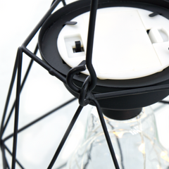 Lanterne extérieure avec mini-lumières LED à pile - Lampe suspendue factice