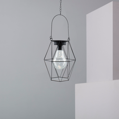 Lanterne extérieure avec mini-lumières LED à pile - Lampe suspendue factice