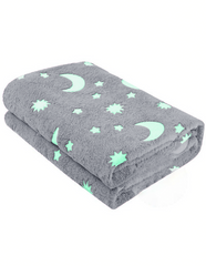 Couverture Magique Enfants Plaid d'Hiver en Peau Grise avec Motif Fluorescent