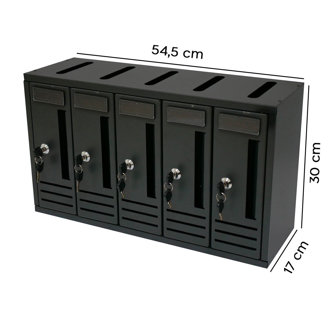 Boîte aux lettres verticale 5 places Iron Grey 900.5 52x18x30h