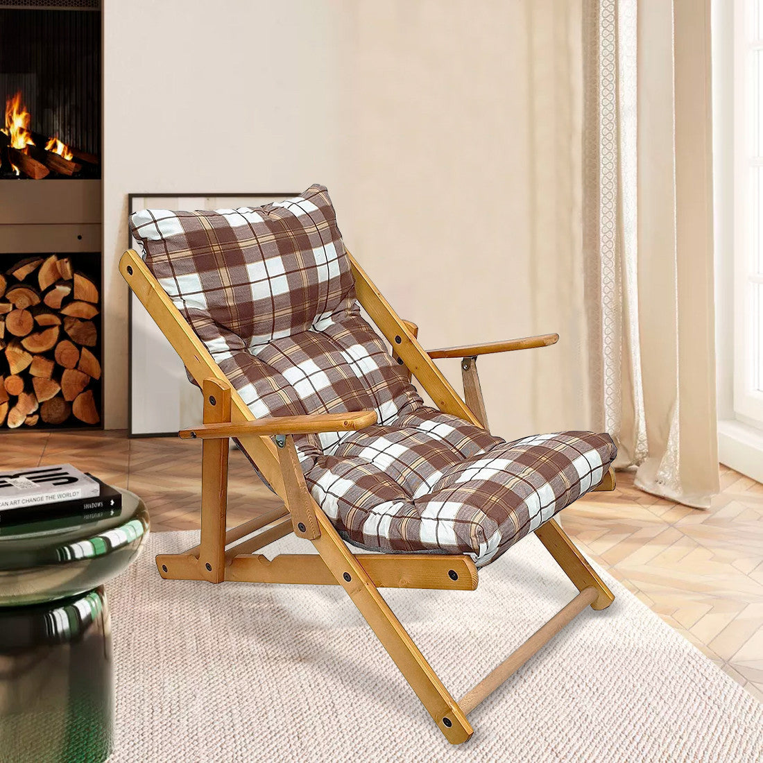 MAS011 Fauteuil inclinable en hêtre Amalfi ArtLegno 108x65x60cm 2 couleurs