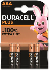 4 piles alcalines Duracell Plus format Mini Style AAA avec une durée de vie 100%