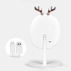 Miroir maquillage cosmétique avec éclairage LED tactile rechargeable sur table