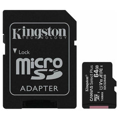 Kingston Canvas Select Plus SDCS2/64GB Carte MicroSD Class 10 avec Adaptateur SD