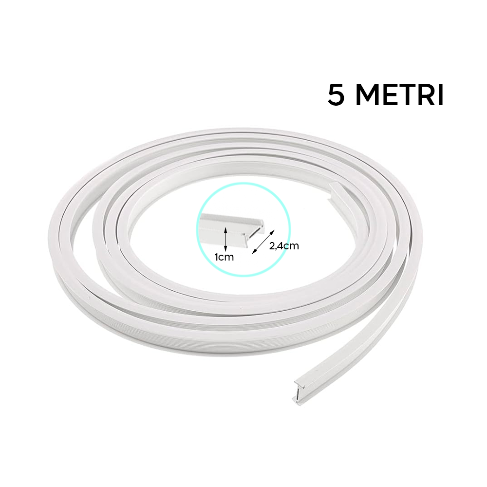 Rail rideau flexible PVC de 5 mètres Pliable et Coulissant Séparateur de pièces