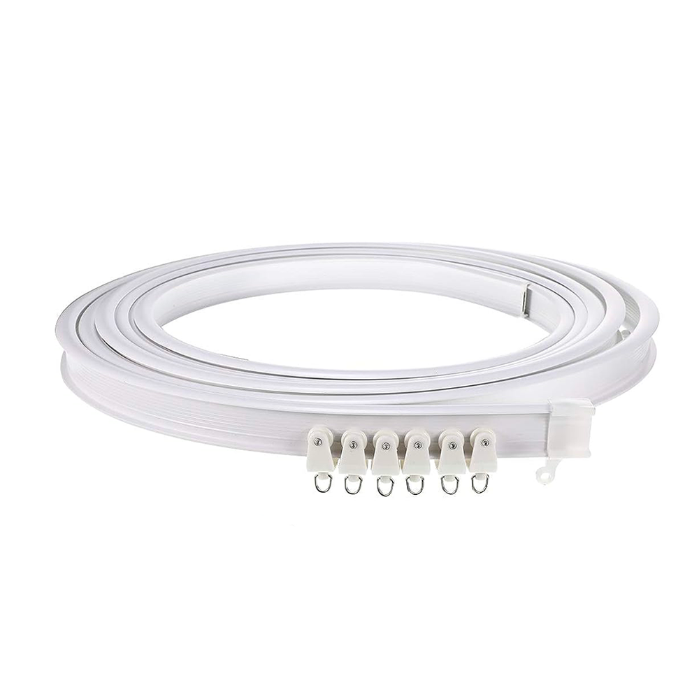 Rail rideau flexible PVC de 5 mètres Pliable et Coulissant Séparateur de pièces