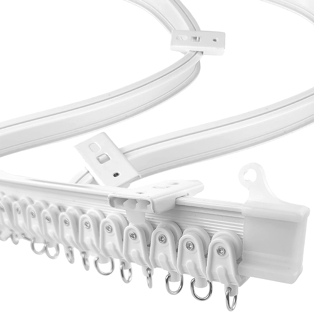 Rail rideau flexible PVC de 5 mètres Pliable et Coulissant Séparateur de pièces