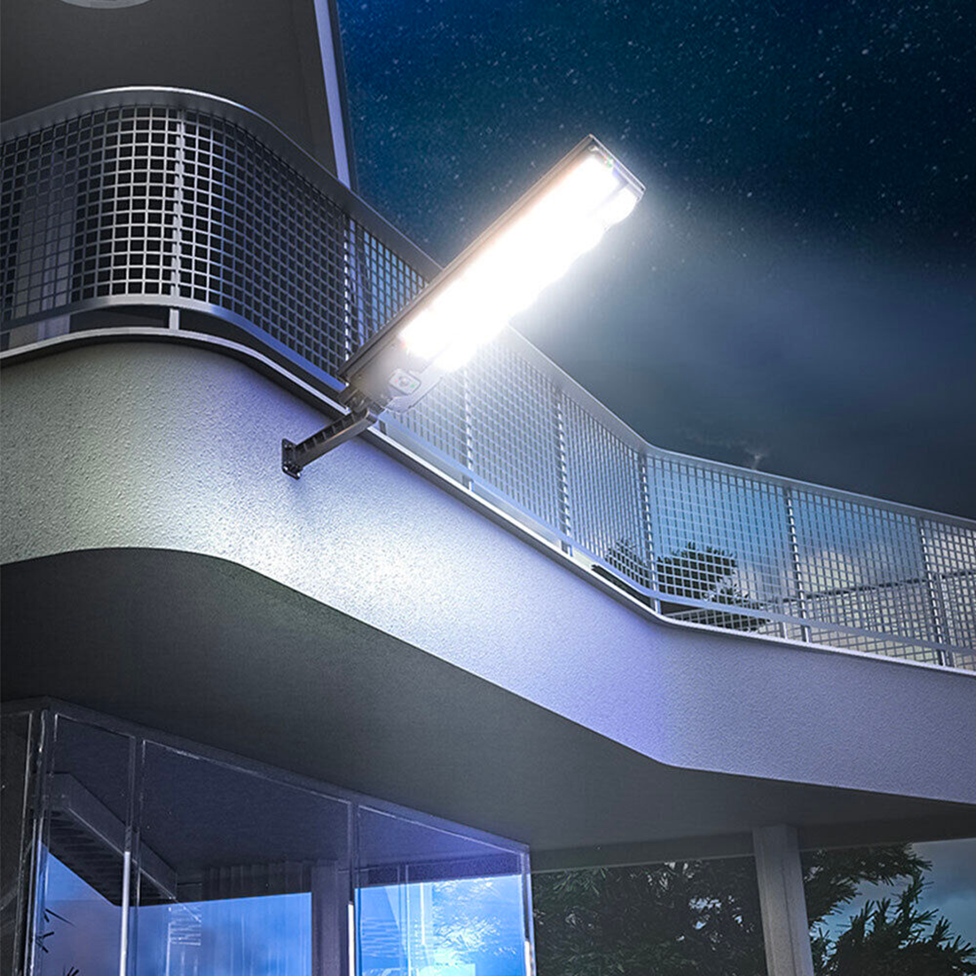 Lampadaire Solaire 1000 lumen avec Détecteur Mouvement Télécommande IP65 W789B-6