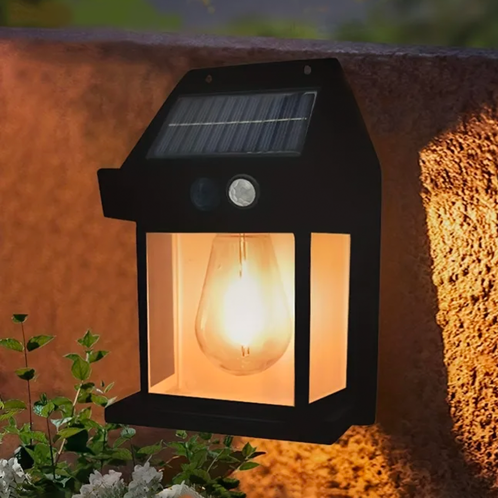 Lampe murale solaire rechargeable l'extérieur BK-888 lumière capteur mouvement