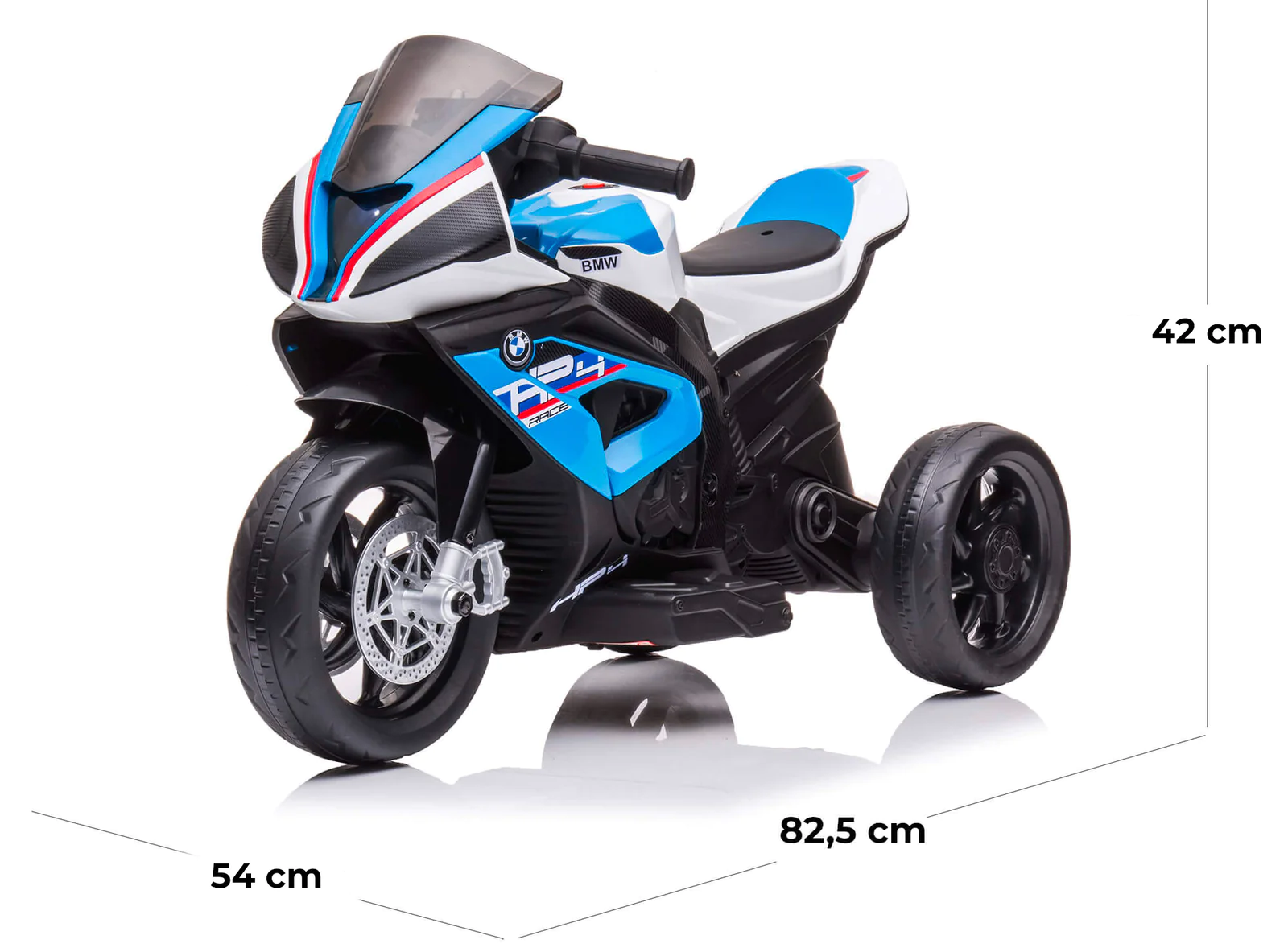 Moto électrique pour enfants BMW HP4 Sport à 3 roues avec licence officielle 12V
