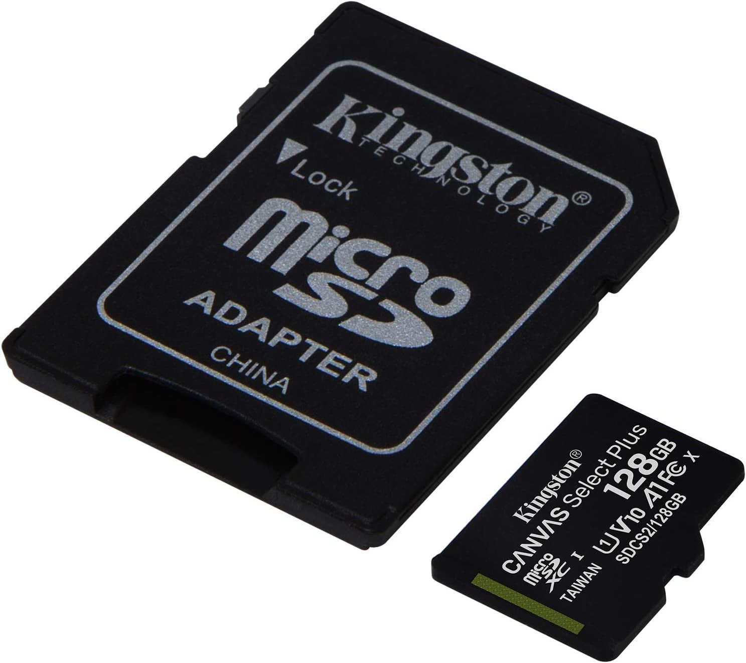 Carte MicroSD adaptateur SD Kingston Canvas Select Plus SDCS2/128 Go Classe 10