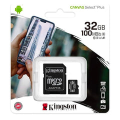 Carte MicroSD Kingston Canvas Select Plus SDCS2/32 Go Classe 10 adaptateur SD