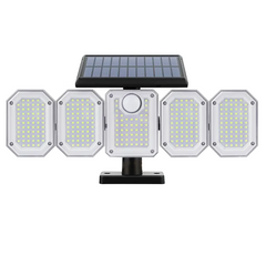 Lampe Solaire Extérieure Murale avec Télécommande IP65, 5 Panneaux et 300 LED