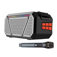 Enceinte stéréo portable Bluetooth sans fil lumières RVB et microphone Radio FM