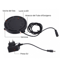 Lampe à bulles d'aquarium à LED RVB Éclairage sous-marin Ventouse de fixation