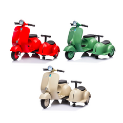 Moto électrique enfants LT958 Vespa avec petit side-car 6V lumières LED et son