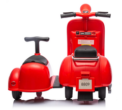 Moto électrique enfants LT958 Vespa avec petit side-car 6V lumières LED et son