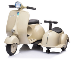 Moto électrique enfants LT958 Vespa avec petit side-car 6V lumières LED et son